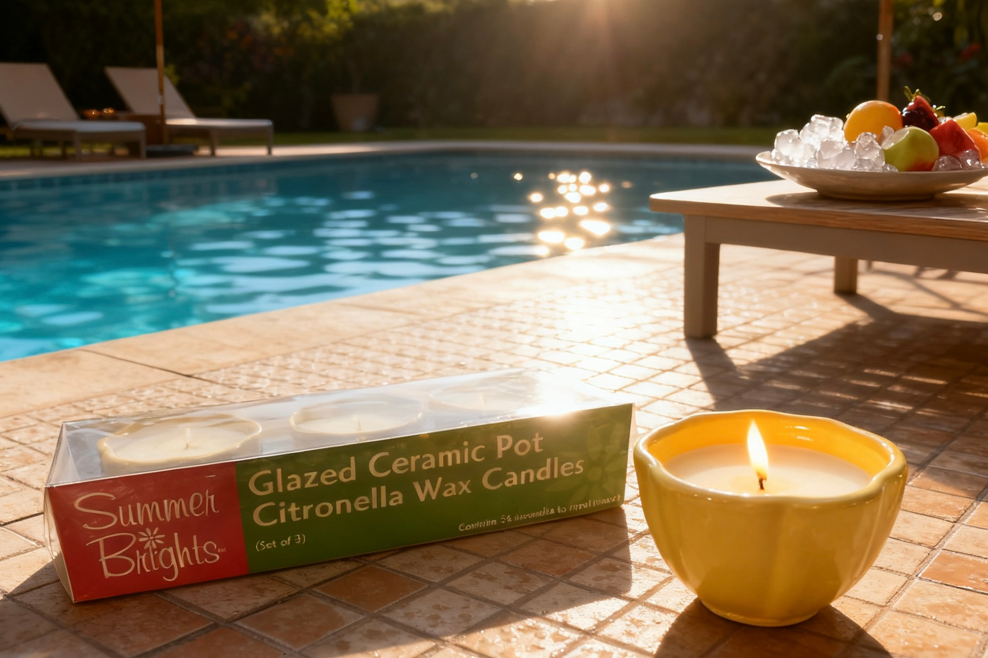 3pk Glazed Ceramic Pot  Filled Candles-2